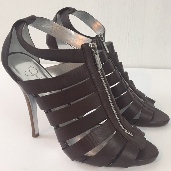 Jessica Simpson Shoes - Jessica Simpson zip up caged Heeled booties Sz 8.5